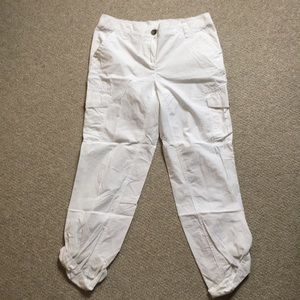 White cargo pants